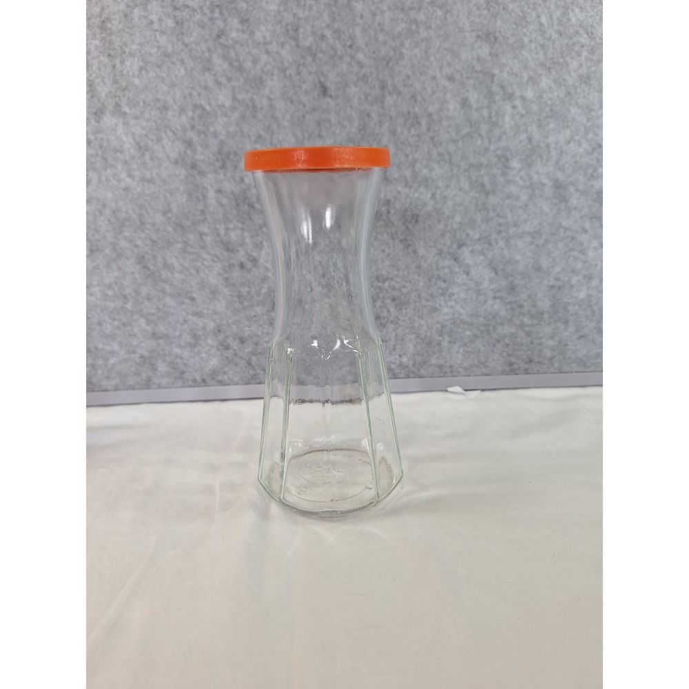 Vintage Good Seasons Glass Salad Dressing Cruet Carafe Orange Lid